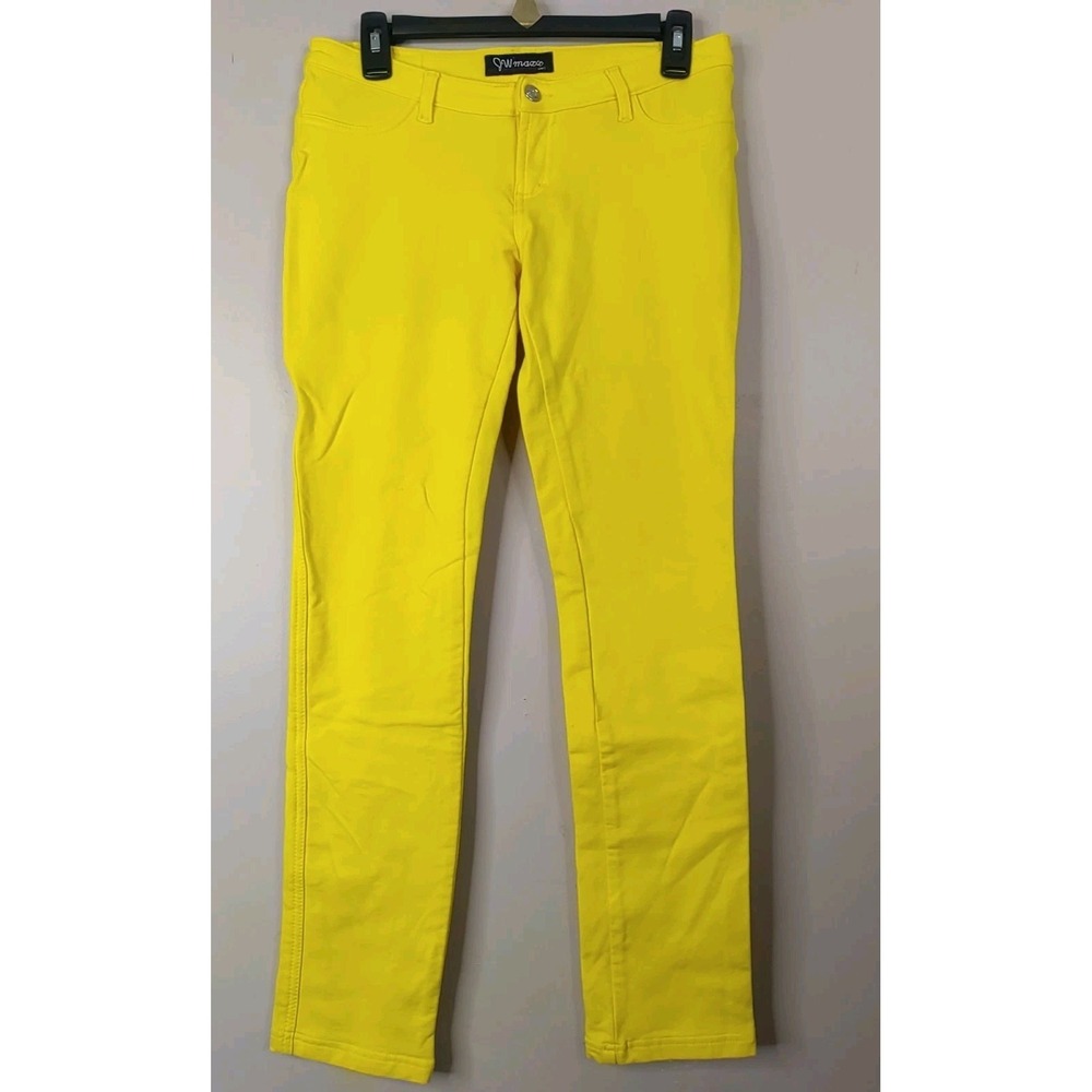JW Maxx Women Bright Yellow Low Rise Skinny Stretch Jeggings Size L